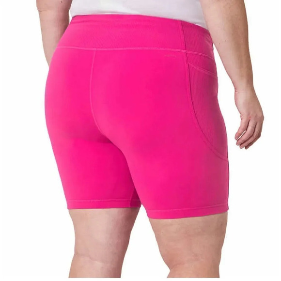 Mondetta Ladies' Active Ribbed Bike Short Pink X-Large - Picture 5 of 11